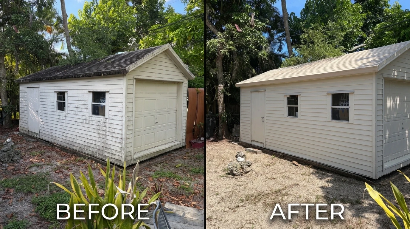 Before and after exterior cleanup